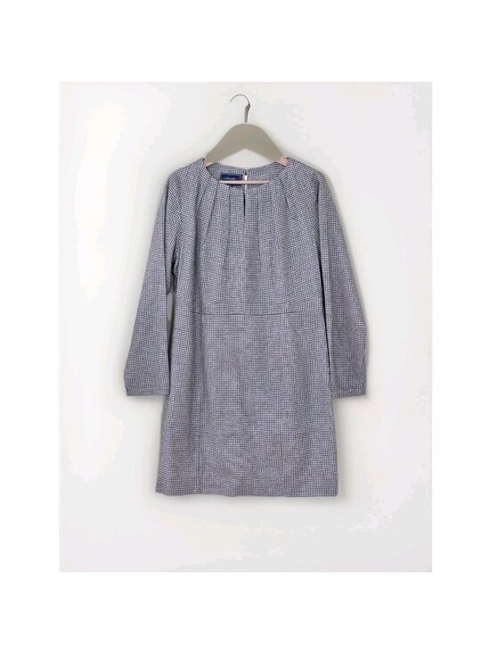 Johnnie-O Dresses & Skirts - Johnnie-O Mulberry Silk Dress XXL Gray Houndstooth LS Pintuck Shift Retro Career